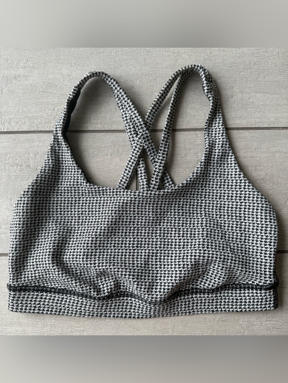 Lululemon Energy Bra Gingham Luon White/Black Size 6